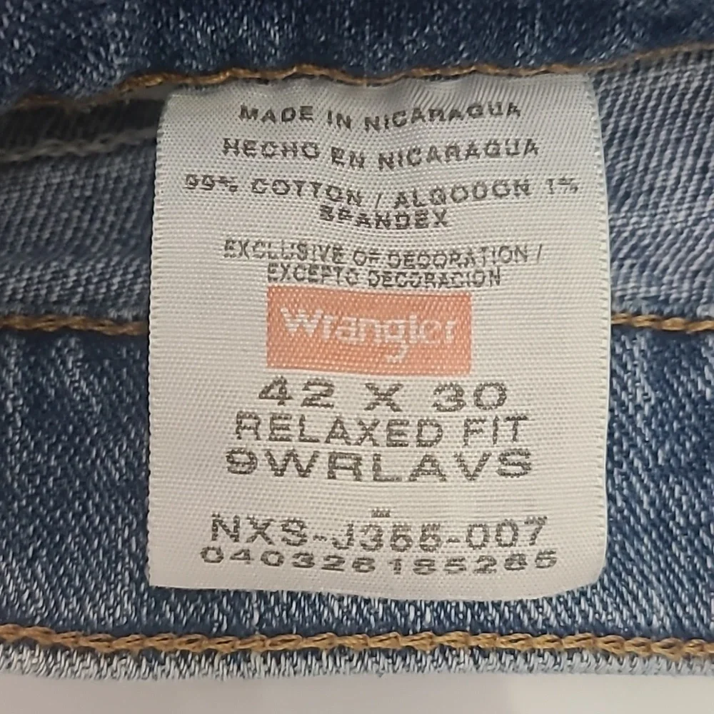 2 Wrangler‎ Men's Straight Blue Jeans Size 42X30
